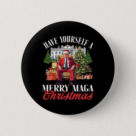 Haben Sie sich eine fröhliche Mega Weihnachten Wei Button (Vorderseite)