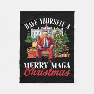 Haben Sie sich eine fröhliche Mega Weihnachten Wei Fleecedecke