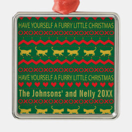 Haben Sie sich eine Furcht kleine Weihnachtskatzen Ornament Aus Metall