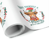 Haben Sie sich eine lustige kleine Weihnachtskuh N Geschenkpapier (Rolleneckpunkt)