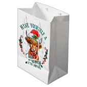 Haben Sie sich eine lustige kleine Weihnachtskuh N Mittlere Geschenktüte (Vorderseite Schrägansicht)