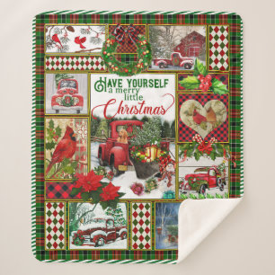 Haben Sie sich einen fröhlichen kleinen Weihnachts Sherpadecke