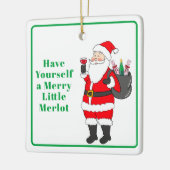 Haben Sie sich einen Merlot Santa Wine Keramikornament (Links)