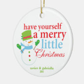 Haben Sie sich frohen wenig Weihnachten Keramikornament (Links)