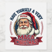 Haben Sie sich selbst eine Maga Weihnachten Trump  Weinetikett (Einzelnes Label)