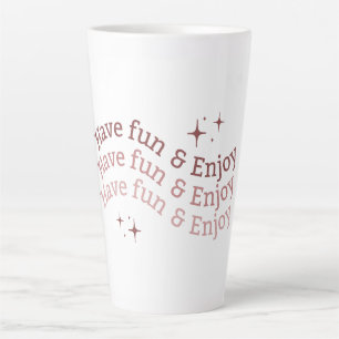 Haben Sie Spaß und genießen Sie Latte-Mug Retro-Ro Milchtasse