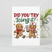 Haben Sie versucht, es lustig Gingerbrot nähren Dankeskarte (Stehend Vorderseite)