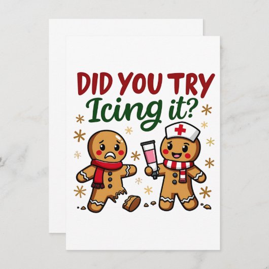 Haben Sie versucht, es lustig Gingerbrot nähren Einladung (Vorne/Hinten)