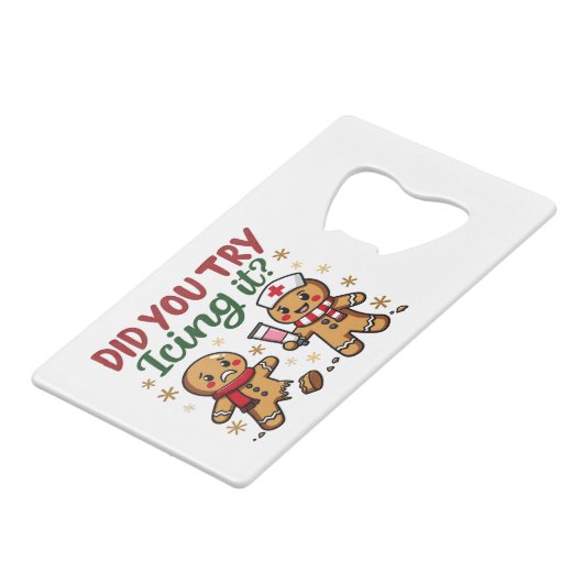 Haben Sie versucht, es lustig Gingerbrot nähren Geldbeutel Flaschenöffner (Vorderseite Schrägansicht)