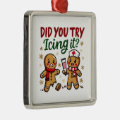 Haben Sie versucht, es lustig Gingerbrot nähren Ornament Aus Metall (Rechts)