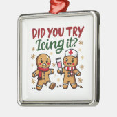 Haben Sie versucht, es lustig Gingerbrot nähren Ornament Aus Metall (Links)