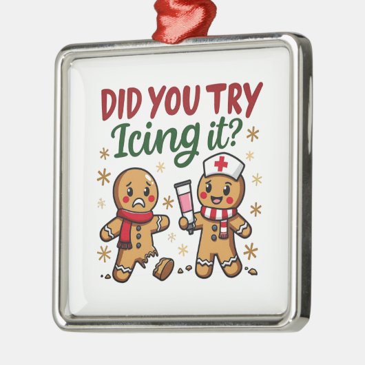 Haben Sie versucht, es lustig Gingerbrot nähren Ornament Aus Metall (Links)