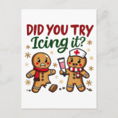 Haben Sie versucht, es lustig Gingerbrot nähren Postkarte (Vorderseite)