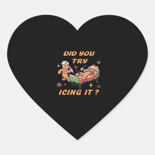 Haben Sie versucht, es zu imitieren, Weihnachten, Herz-Aufkleber (Vorderseite)