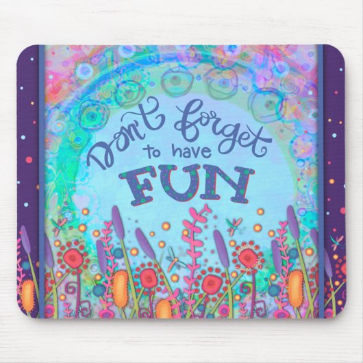 Haben Spaß farbenfrohe Wildblumen Libellen Mousepad (Vorne)