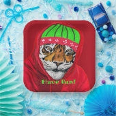 Haben Spaß Winter Tiger Paper Teller (Party)