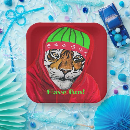 Haben Spaß Winter Tiger Paper Teller (Party)