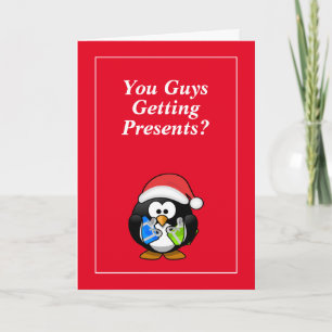 Haben Typ Geschenke? Funny Penguin Christmas Karte