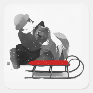 HABEN WIR FUN Chow Aufkleber? Quadratischer Aufkleber