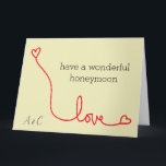 haben wunderbare Flitterwochen Karte<br><div class="desc">Ein Flitterwochenschlichtes Design mit rotem Herz ,  pastellfarbenem Schriftart und Typografie wäre ein romantisches Design. Die Farbgestaltung würde ein sanftes und traumhaftes Ambiente schaffen. Diese Farbkombination würde die romantische Atmosphäre verbessern und zu einer unvergesslichen Flitterwoche machen.</div>