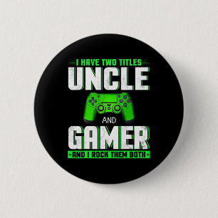 Haben zwei Titel Onkel und Gamer glücklichen Vater Button