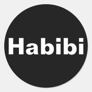 "Habibi" ح ب ي ي ein Wort Minimalismus ب Runder Aufkleber