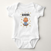 Habibi Baby Boy Blue Bodysuit New baby Arabic Baby Strampler (Vorderseite)