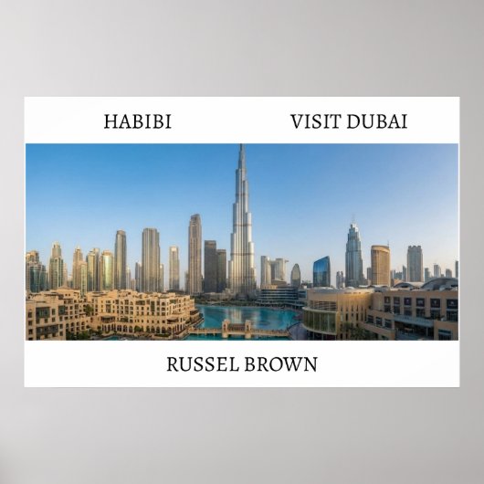 Habibi Come to Dubai Modern Travel Poster (Vorne)
