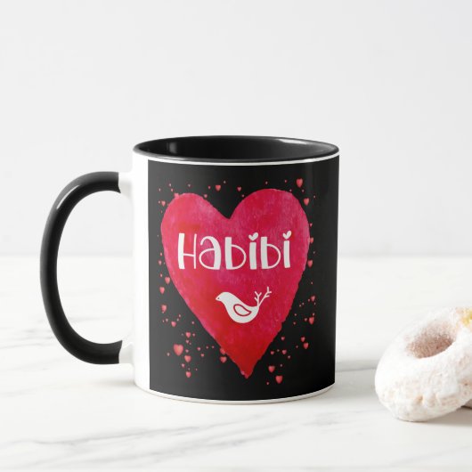 Habibi, Herz, meine Liebe, arabischer Verwandter, Tasse (Mit Donut)