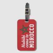 Habibi kommt aus Marokko Flag Red Green Star Gepäckanhänger (Vorderseite Vertikal)