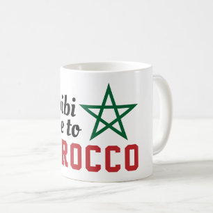 Habibi kommt aus Marokko Flag Red Green Star Kaffeetasse