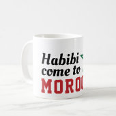 Habibi kommt aus Marokko Flag Red Green Star Kaffeetasse (Vorderseite Links)