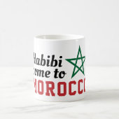 Habibi kommt aus Marokko Flag Red Green Star Kaffeetasse (Mittel)