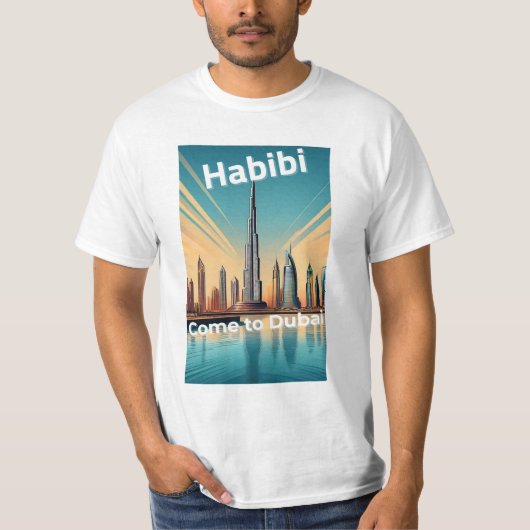 Habibi kommt nach Dubai - Dubai Skyline T-Shirt (Vorderseite)