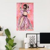 Habibi Pink Bauchbläser-Poster Poster (Heimbüro)