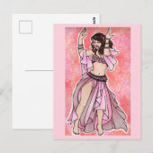 Habibi rosa Bauchtänzerin Poster Postkarte (Vorne/Hinten)