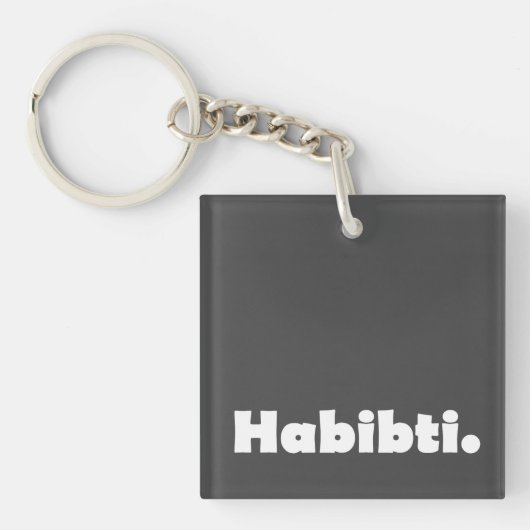 Habibti-Textentwurf Schlüsselanhänger (Vorderseite)
