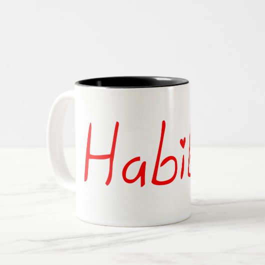 Habibti Zweifarbige Tasse (Vorderseite Links)