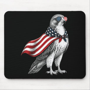 Habicht 4. Juli US-amerikanische Flagge Patriotisc Mousepad