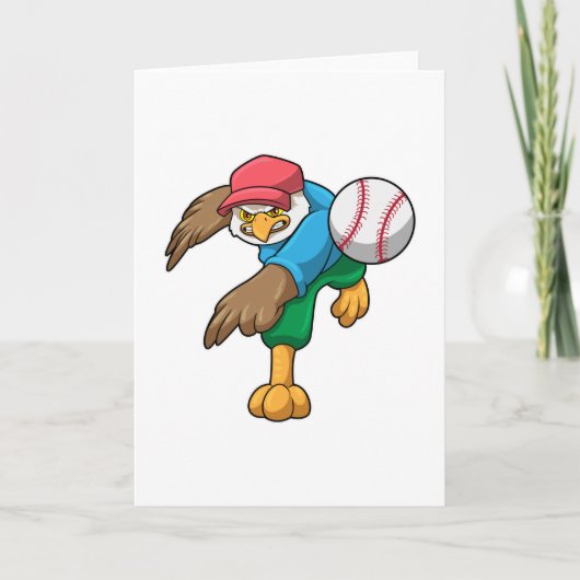 Habicht beim Baseball mit Baseballschläger Karte (Vorderseite)