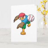 Habicht beim Baseball mit Baseballschläger Karte (Gelbe Blume)
