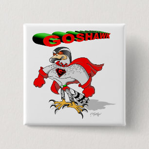 Habicht Cartoon Button