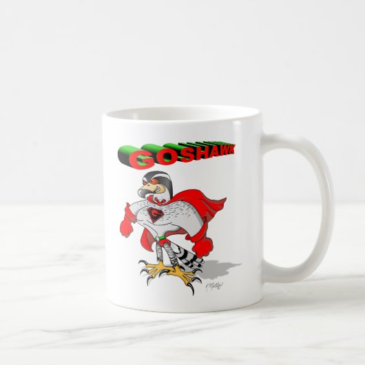 Habicht Cartoon Kaffeetasse (Rechts)