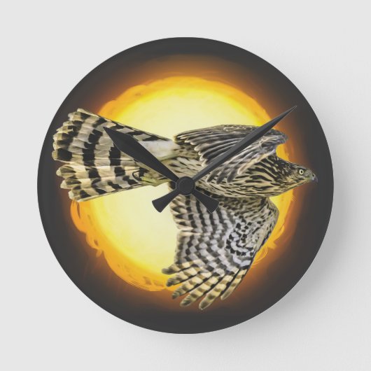 Habicht Feuer Runde Wanduhr (Vorderseite)