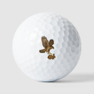 Habicht im Sturzflug – Präzise Naturillustration Golfball