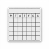 Habit Tracker, Bullet Journal, Month Grid Calendar Aufkleber (Vorderseite)