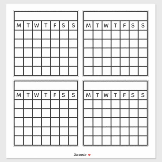 Habit Tracker, Bullet Journal, Month Grid Calendar Aufkleber (Blatt)