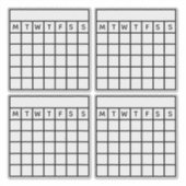 Habit Tracker, Bullet Journal, Month Grid Calendar Aufkleber (Vorderseite)