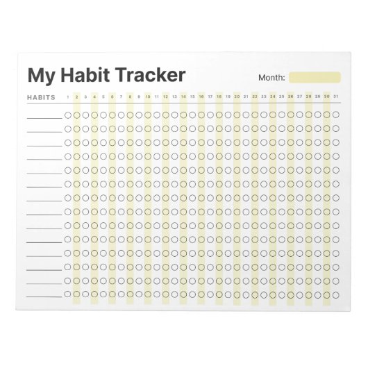 Habit Tracker Notizblock (Vorderseite)