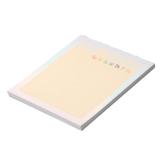 Habit Tracker (Orange Pastel Rainbow) Notizblock (Rotiert)
